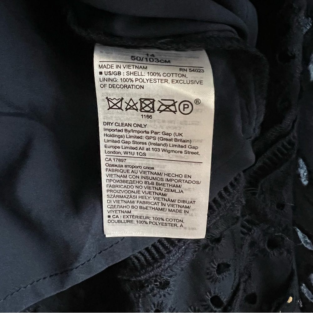 Banana Republic Navy Eyelet Midi Dress - Picture 9 of 9